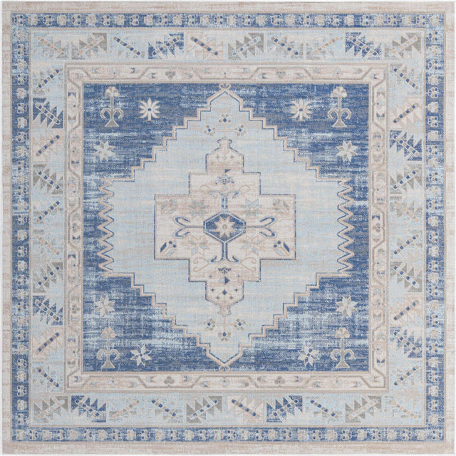 Sky blue 8' x 8' Whitney Square Area Rug
