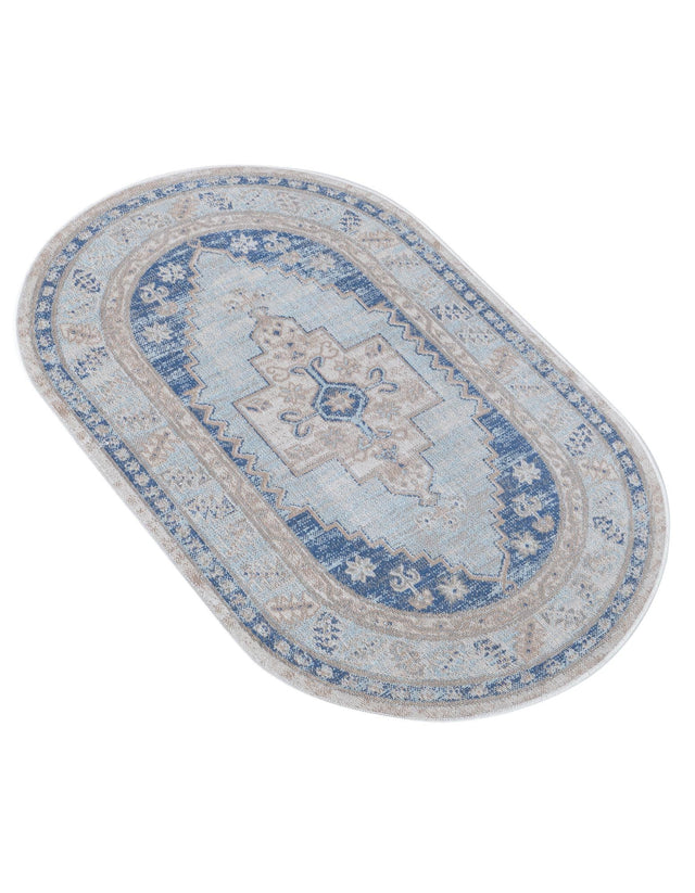 Sky blue 3' x 5' 3 Whitney Oval Area Rug