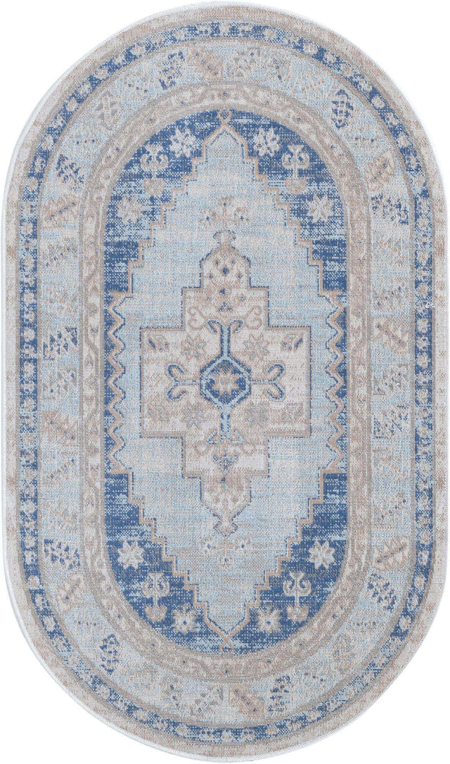 Sky blue 3' x 5' 3 Whitney Oval Area Rug
