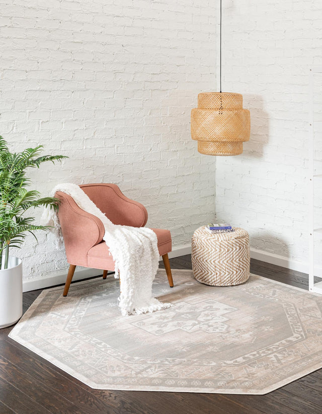 Mink 5' 3 x 5' 3 Whitney Octagon Area Rug