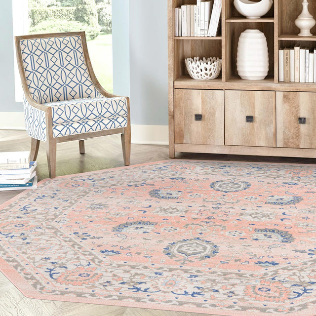 Powder Pink 7' x 7' Whitney Octagon Area Rug
