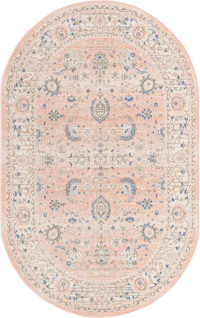 Powder Pink 5' 3 x 8' Whitney Oval Area Rug
