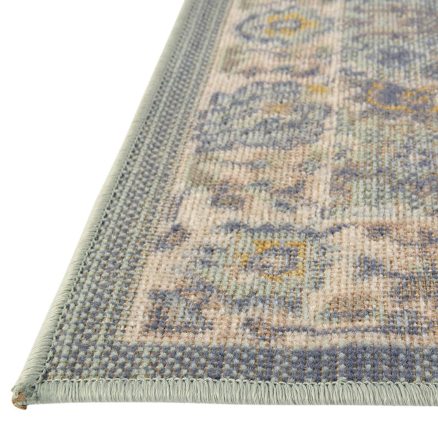 French Blue 7' x 7' Whitney Octagon Area Rug Classic Vintage Distressed Look Traditional Persian Inspired Carpet for Home Decor for Sale at Rug Engine