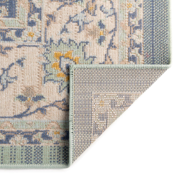 French Blue 7' x 7' Whitney Octagon Area Rug Classic Vintage Distressed Look Traditional Persian Inspired Carpet for Home Decor for Sale at Rug Engine