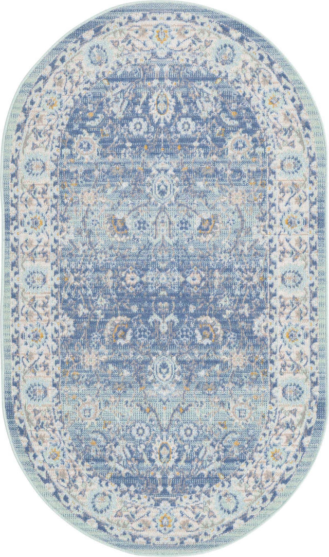 French Blue 3' x 5' 3 Whitney Oval Area Rug