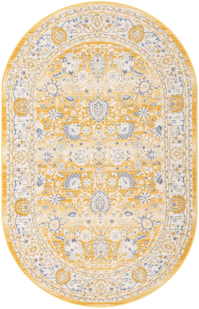 Tuscan Yellow 5' x 8' Whitney Oval Area Rug