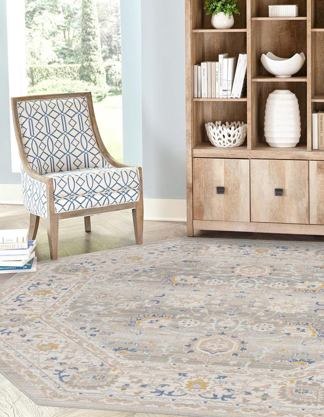 Cloud Gray 7' x 7' Whitney Octagon Area Rug