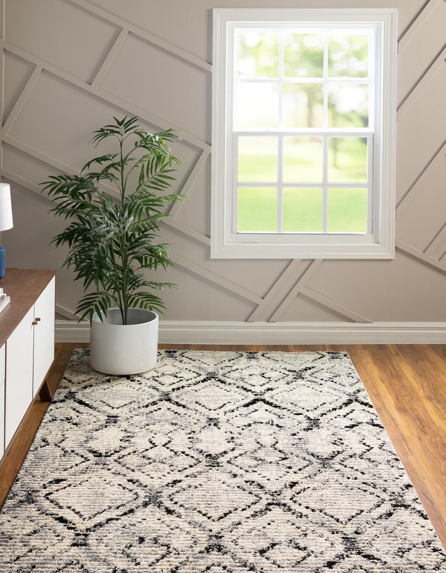 Ivory 4' x 6' Tucson Rectangle Area Rug 100% Polyester Unique Modern Carpet for Dining Rooms, Living Room, Bedrooms, Office Space for Sale at Rug Engine