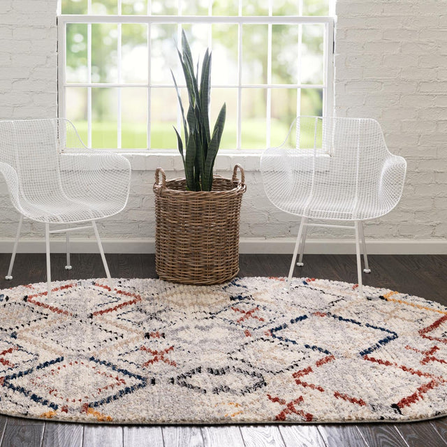 Multicolor 8' x 10' Tucson Oval Area Rug 100% Polyester Unique Modern Carpet for Dining Rooms, Living Room, Bedrooms, Office Space for Sale at Rug Engine
