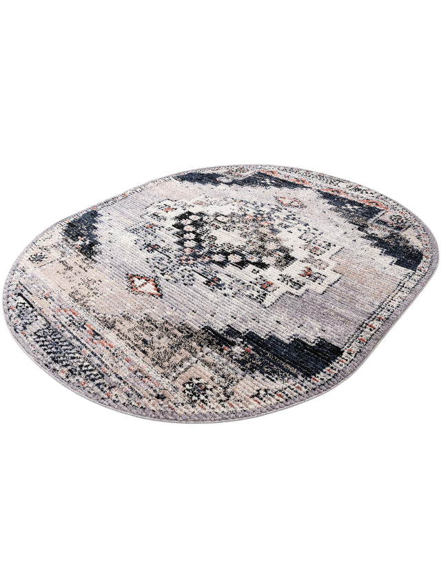 Gray 8' x 10' Tucson Oval Area Rug 100% Polyester Unique Modern Carpet for Dining Rooms, Living Room, Bedrooms, Office Space for Sale at Rug Engine