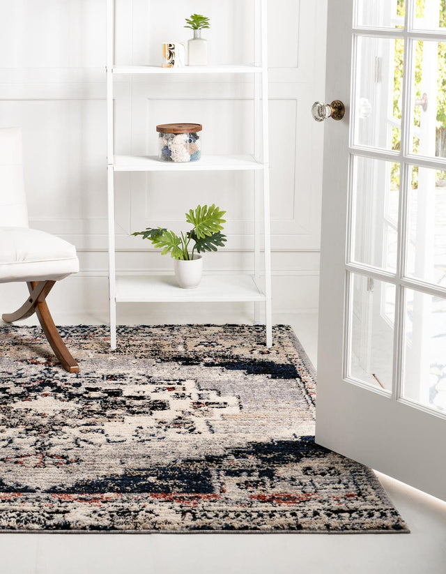 Gray 6' x 6' Tucson Square Area Rug 100% Polyester Unique Modern Carpet for Dining Rooms, Living Room, Bedrooms, Office Space for Sale at Rug Engine