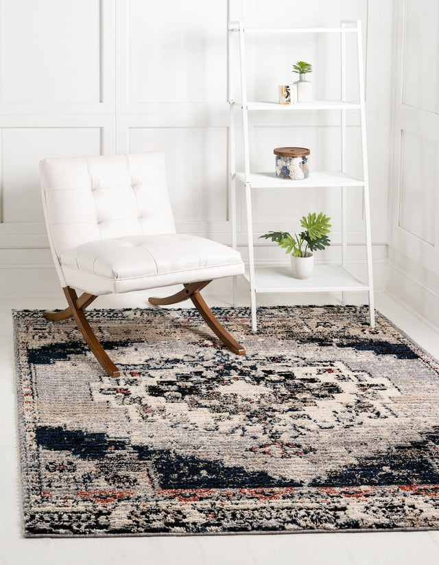 Gray 4' x 4' Tucson Square Area Rug 100% Polyester Unique Modern Carpet for Dining Rooms, Living Room, Bedrooms, Office Space for Sale at Rug Engine