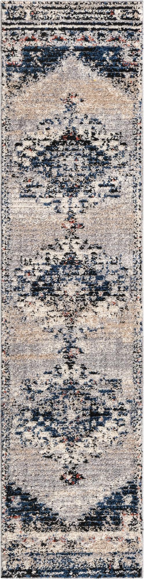 Gray 2' x 8' Tucson Runner Area Rug 100% Polyester Unique Modern Carpet for Dining Rooms, Living Room, Bedrooms, Office Space for Sale at Rug Engine