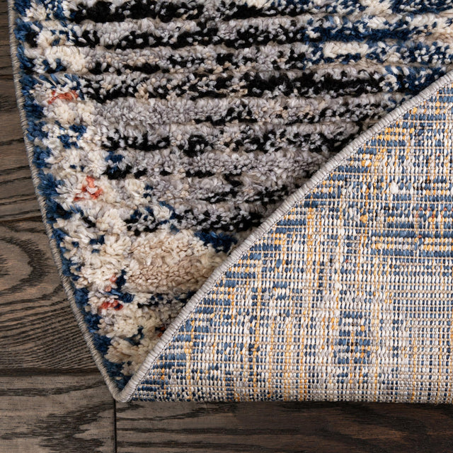 Blue 7' x 7' Tucson Round Area Rug 100% Polyester Unique Modern Carpet for Dining Rooms, Living Room, Bedrooms, Office Space for Sale at Rug Engine