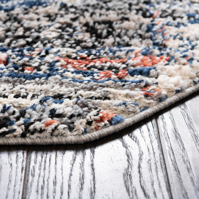 Blue 4' x 4' Tucson Octagon Area Rug 100% Polyester Unique Modern Carpet for Dining Rooms, Living Room, Bedrooms, Office Space for Sale at Rug Engine