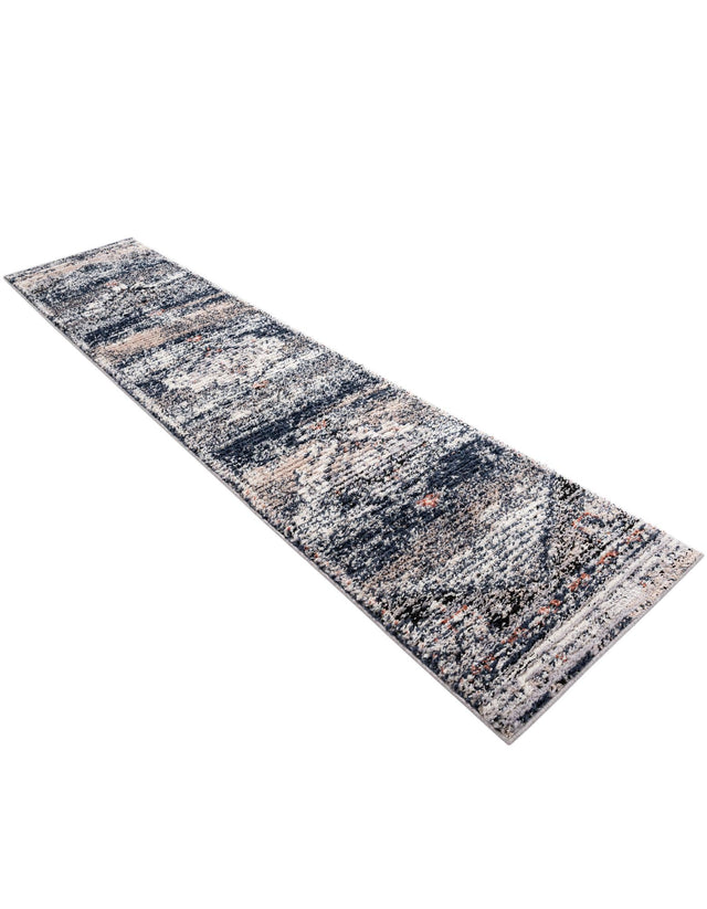 Blue 2' 7 x 12' Tucson Runner Area Rug 100% Polyester Unique Modern Carpet for Dining Rooms, Living Room, Bedrooms, Office Space for Sale at Rug Engine