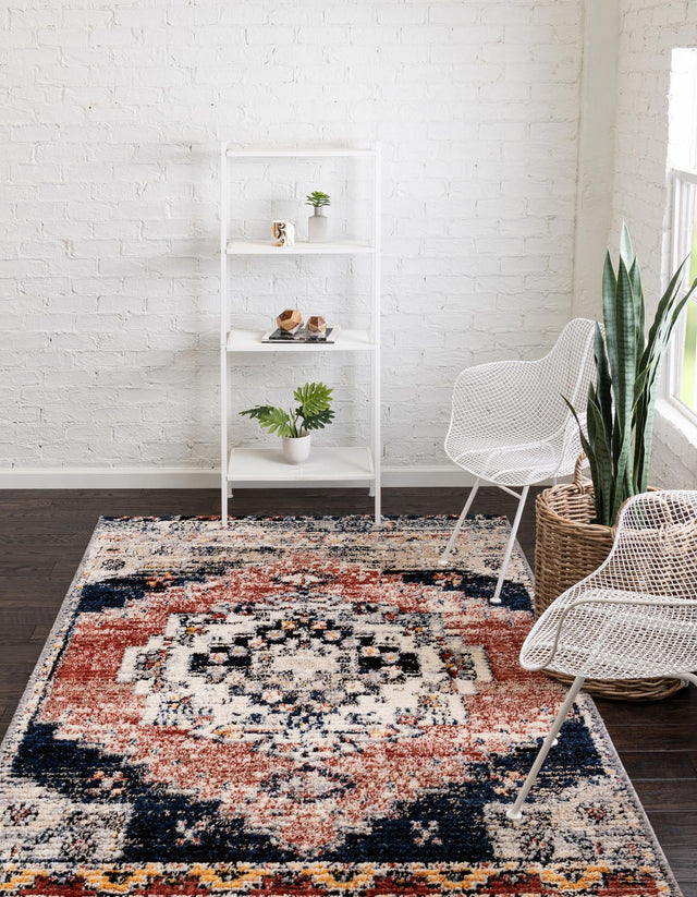 Rust Red 8' x 10' Tucson Rectangle Area Rug 100% Polyester Unique Modern Carpet for Dining Rooms, Living Room, Bedrooms, Office Space for Sale at Rug Engine