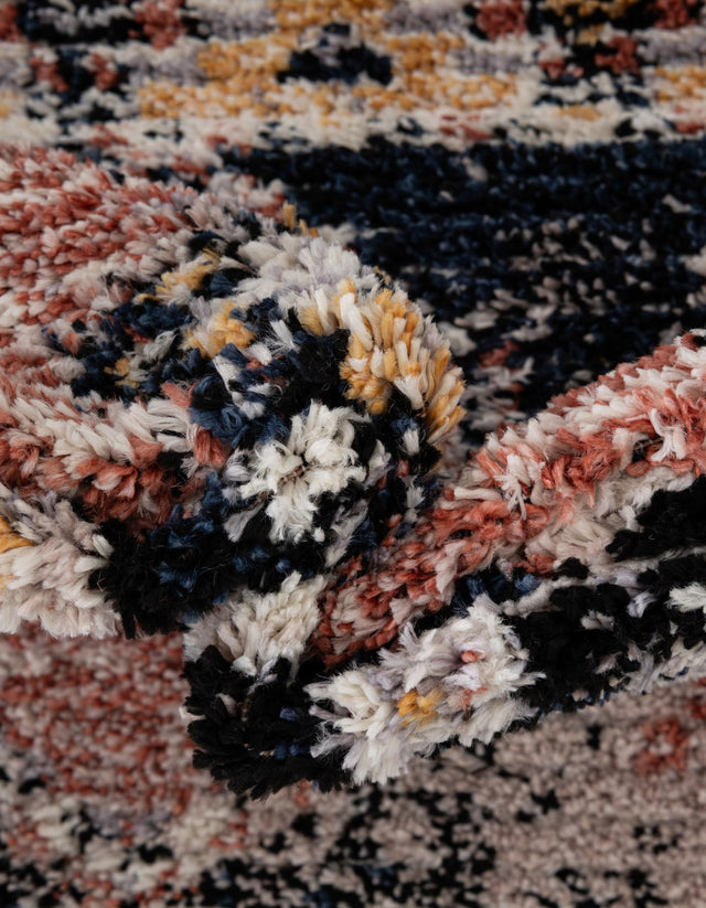 Rust Red 7' x 7' Tucson Octagon Area Rug 100% Polyester Unique Modern Carpet for Dining Rooms, Living Room, Bedrooms, Office Space for Sale at Rug Engine