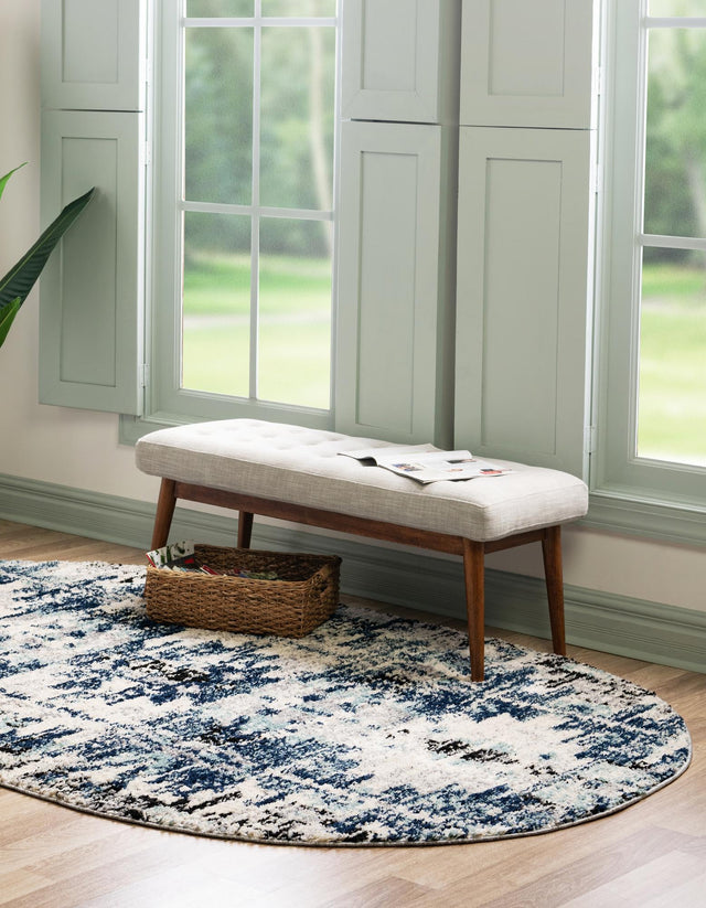 Blue 5' x 8' Tucson Oval Area Rug 100% Polyester Unique Modern Carpet for Dining Rooms, Living Room, Bedrooms, Office Space for Sale at Rug Engine