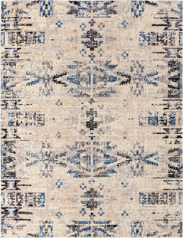 Ivory 9' x 12' Tucson Rectangle Area Rug 100% Polyester Unique Modern Carpet for Dining Rooms, Living Room, Bedrooms, Office Space for Sale at Rug Engine