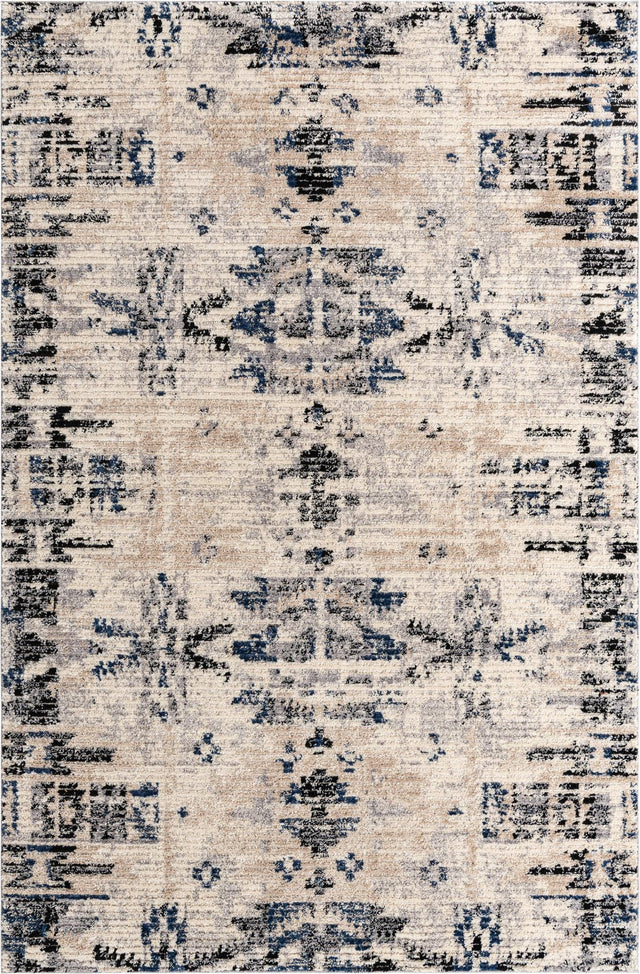Ivory 5' x 8' Tucson Rectangle Area Rug 100% Polyester Unique Modern Carpet for Dining Rooms, Living Room, Bedrooms, Office Space for Sale at Rug Engine