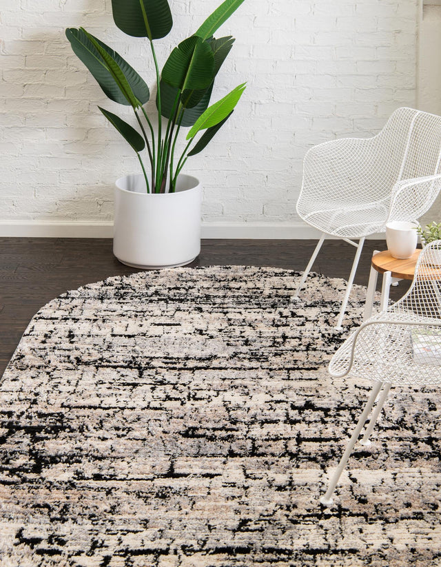 Gray 4' x 6' Tucson Oval Area Rug 100% Polyester Unique Modern Carpet for Dining Rooms, Living Room, Bedrooms, Office Space for Sale at Rug Engine
