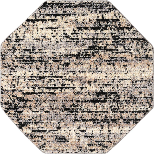 Gray 4' x 4' Tucson Octagon Area Rug 100% Polyester Unique Modern Carpet for Dining Rooms, Living Room, Bedrooms, Office Space for Sale at Rug Engine