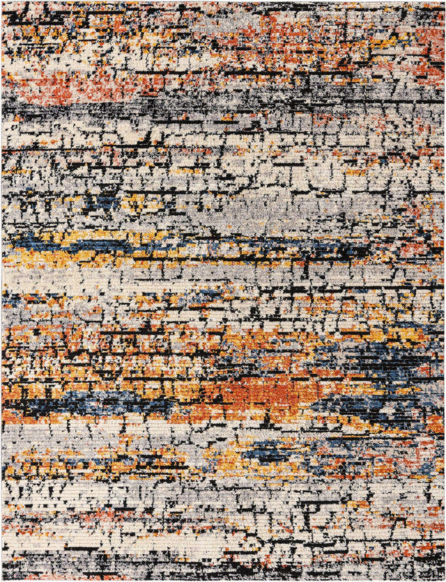 Multicolor 9' x 12' Tucson Rectangle Area Rug 100% Polyester Unique Modern Carpet for Dining Rooms, Living Room, Bedrooms, Office Space for Sale at Rug Engine