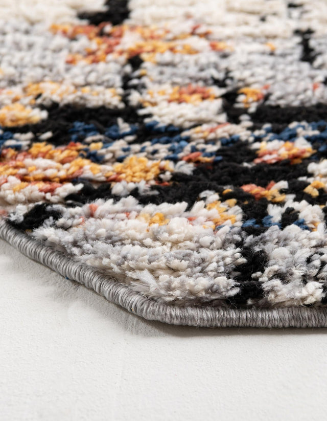 Multicolor 4' x 4' Tucson Octagon Area Rug 100% Polyester Unique Modern Carpet for Dining Rooms, Living Room, Bedrooms, Office Space for Sale at Rug Engine