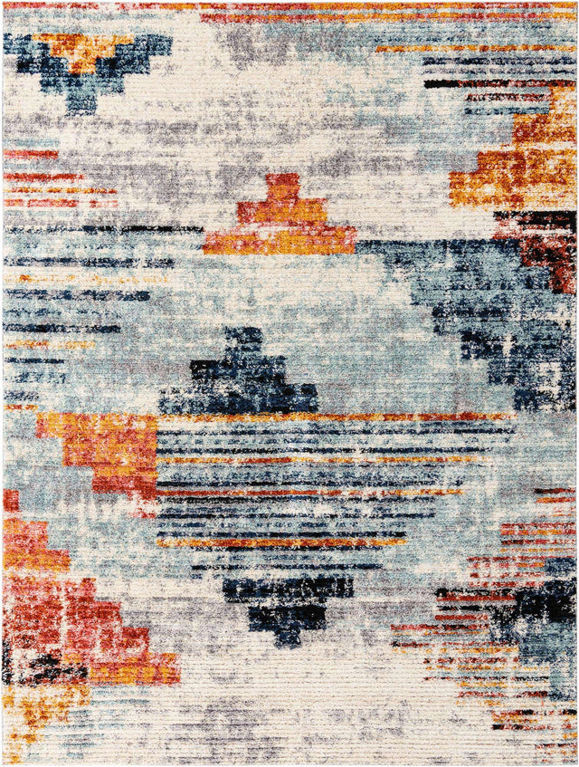 Multicolor 9' x 12' Tucson Rectangle Area Rug 100% Polyester Unique Modern Carpet for Dining Rooms, Living Room, Bedrooms, Office Space for Sale at Rug Engine
