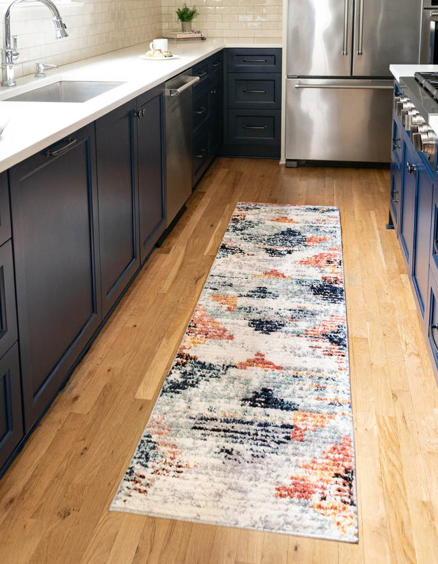 Multicolor 2' x 8' Tucson Runner Area Rug 100% Polyester Unique Modern Carpet for Dining Rooms, Living Room, Bedrooms, Office Space for Sale at Rug Engine