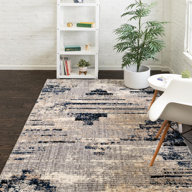 Gray 2' x 3' Tucson Rectangle Area Rug 100% Polyester Unique Modern Carpet for Dining Rooms, Living Room, Bedrooms, Office Space for Sale at Rug Engine