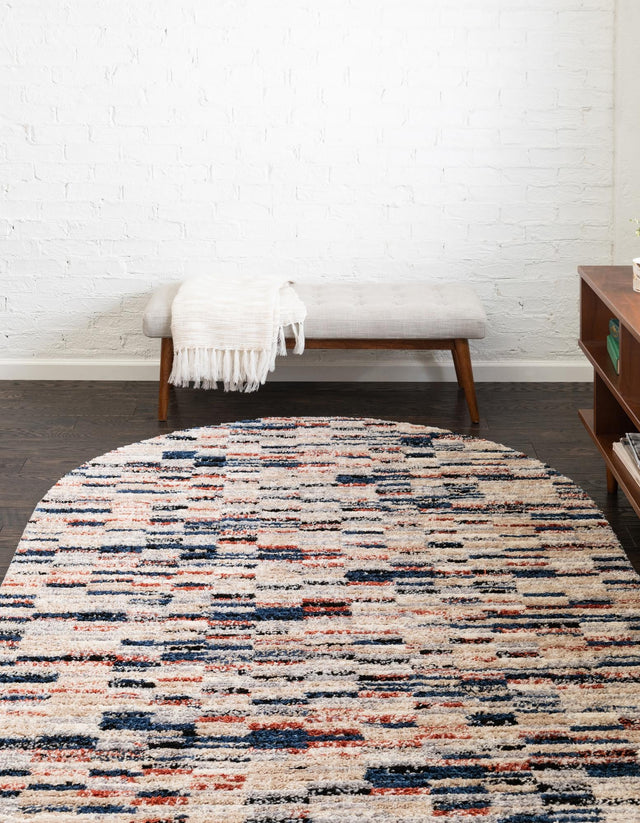 Multicolor 8' x 10' Tucson Oval Area Rug 100% Polyester Unique Modern Carpet for Dining Rooms, Living Room, Bedrooms, Office Space for Sale at Rug Engine