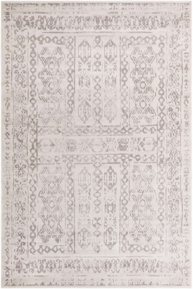 Cream 6' 1 x 9' Oxford Rectangle Area Rug Traditional Design 100% Polypropylene Carpet for Living Room, Bedrooms, Dining, Office for Sale at Rug Engine