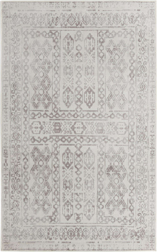 Cream 5' 3 x 8' Oxford Rectangle Area Rug Traditional Design 100% Polypropylene Carpet for Living Room, Bedrooms, Dining, Office for Sale at Rug Engine