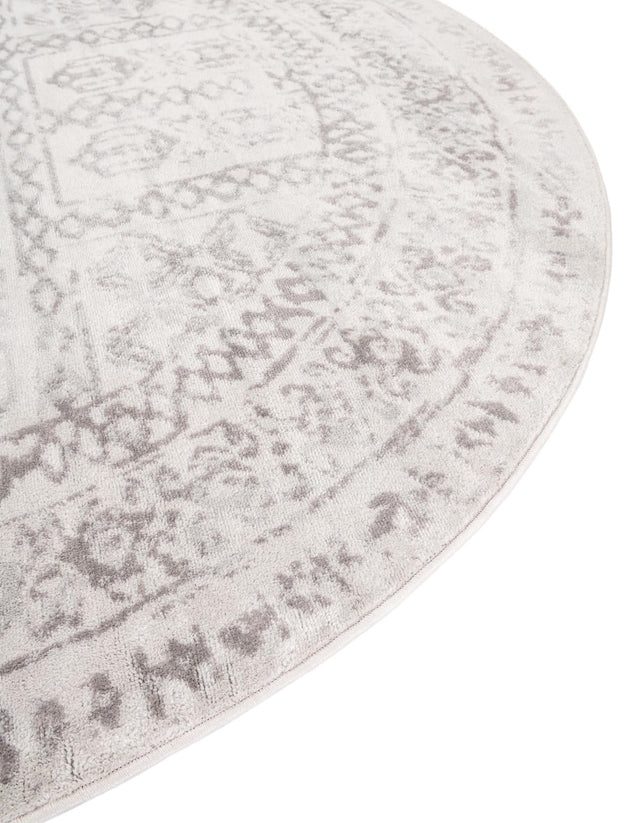 Cream 3' x 3' Oxford Round Area Rug Traditional Design 100% Polypropylene Carpet for Living Room, Bedrooms, Dining, Office for Sale at Rug Engine