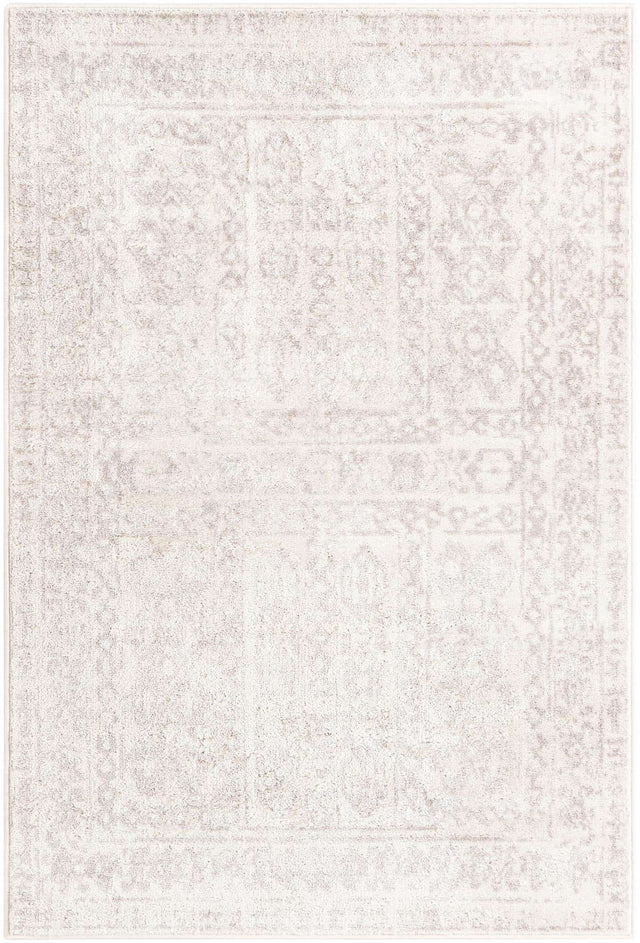 Cream 4' x 6' Oxford Rectangle Area Rug Traditional Design 100% Polypropylene Carpet for Living Room, Bedrooms, Dining, Office for Sale at Rug Engine