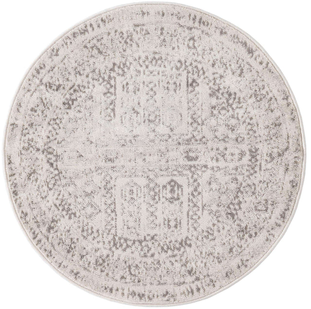 Cream 3' x 3' Oxford Round Area Rug Traditional Design 100% Polypropylene Carpet for Living Room, Bedrooms, Dining, Office for Sale at Rug Engine