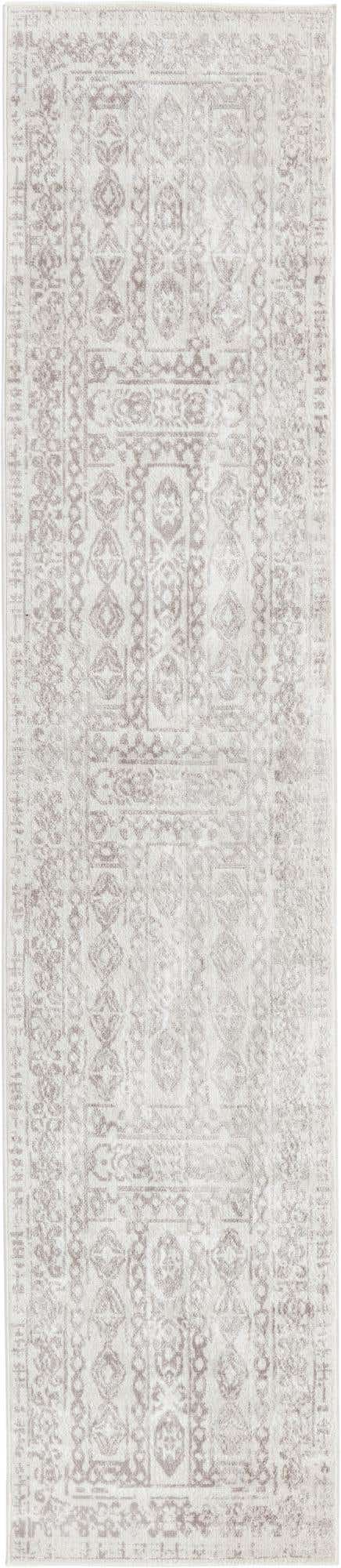 Cream 2' 7 x 12' Oxford Runner Area Rug Traditional Design 100% Polypropylene Carpet for Living Room, Bedrooms, Dining, Office for Sale at Rug Engine