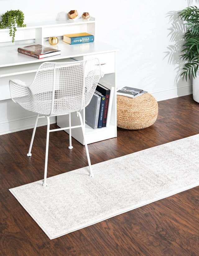 Cream 2' x 6' 1 Oxford Runner Area Rug Traditional Design 100% Polypropylene Carpet for Living Room, Bedrooms, Dining, Office for Sale at Rug Engine