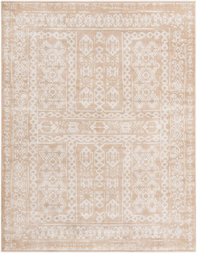 Beige 8' x 10' Oxford Rectangle Area Rug Traditional Design 100% Polypropylene Carpet for Living Room, Bedrooms, Dining, Office for Sale at Rug Engine