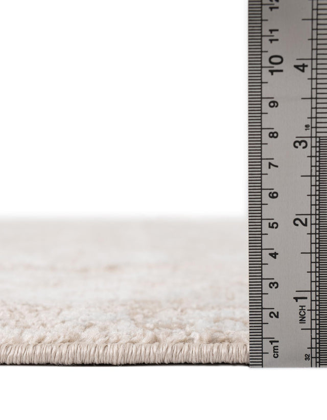 Beige 7' x 7' Oxford Octagon Area Rug Traditional Design 100% Polypropylene Carpet for Living Room, Bedrooms, Dining, Office for Sale at Rug Engine