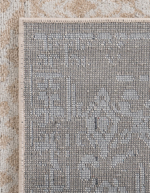 Beige 7' x 7' Oxford Octagon Area Rug Traditional Design 100% Polypropylene Carpet for Living Room, Bedrooms, Dining, Office for Sale at Rug Engine