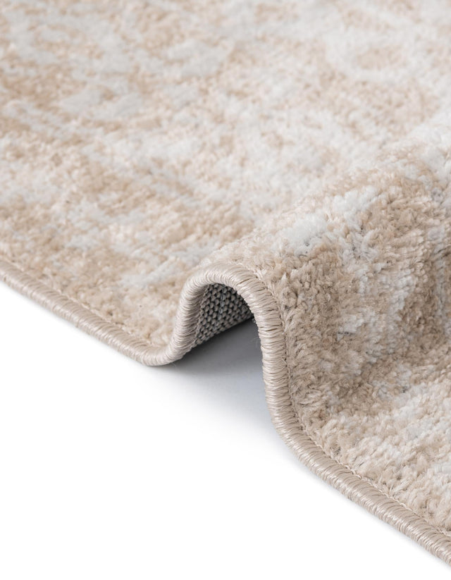 Beige 7' x 7' Oxford Octagon Area Rug Traditional Design 100% Polypropylene Carpet for Living Room, Bedrooms, Dining, Office for Sale at Rug Engine