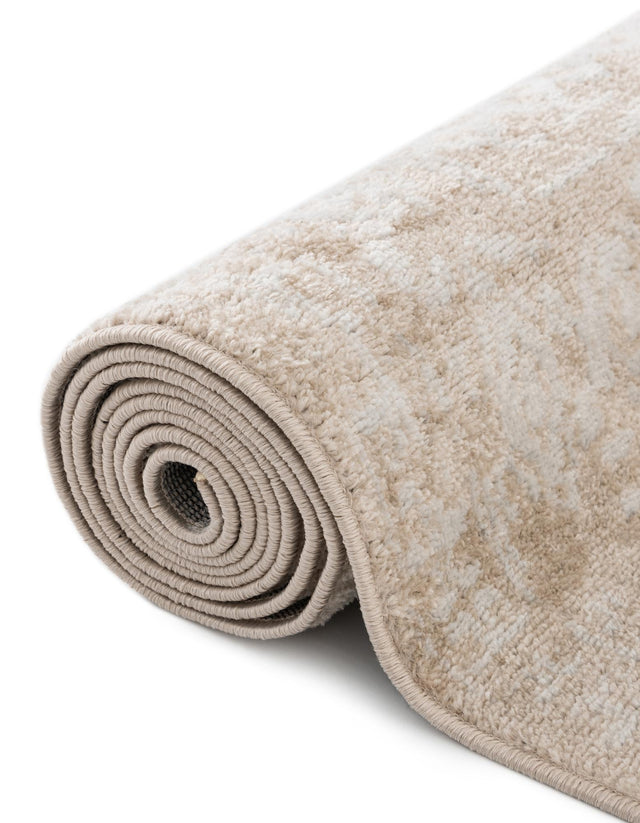 Beige 7' x 7' Oxford Octagon Area Rug Traditional Design 100% Polypropylene Carpet for Living Room, Bedrooms, Dining, Office for Sale at Rug Engine