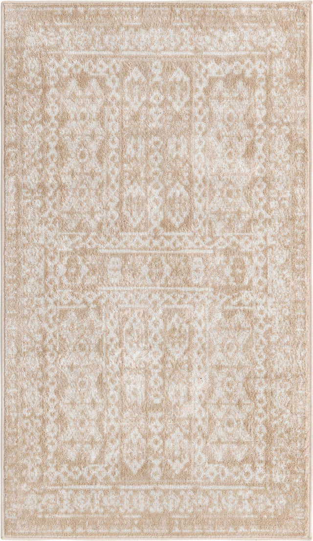 Beige 3' x 5' 3 Oxford Rectangle Area Rug Traditional Design 100% Polypropylene Carpet for Living Room, Bedrooms, Dining, Office for Sale at Rug Engine