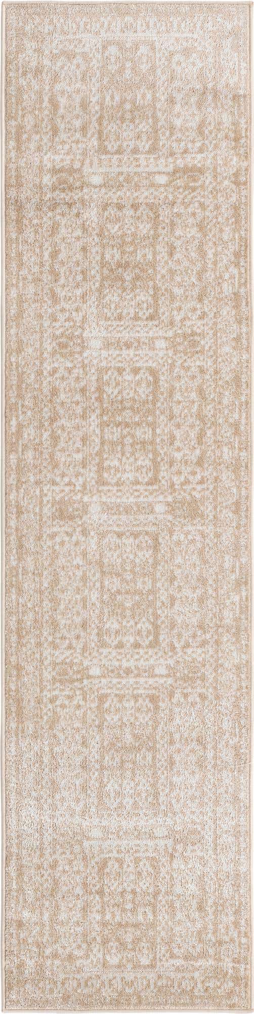 Beige 2' x 8' Oxford Runner Area Rug Traditional Design 100% Polypropylene Carpet for Living Room, Bedrooms, Dining, Office for Sale at Rug Engine