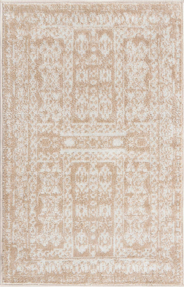 Beige 2' x 3' 1 Oxford Rectangle Area Rug Traditional Design 100% Polypropylene Carpet for Living Room, Bedrooms, Dining, Office for Sale at Rug Engine