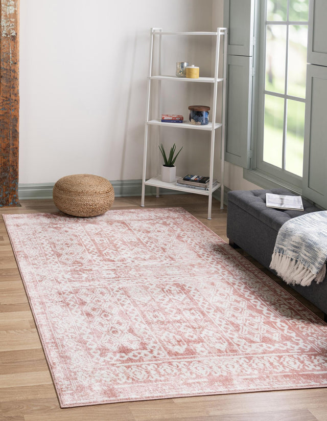 Pink 1' 4 x 1' 4 Oxford Sample Area Rug Traditional Design 100% Polypropylene Carpet for Living Room, Bedrooms, Dining, Office for Sale at Rug Engine