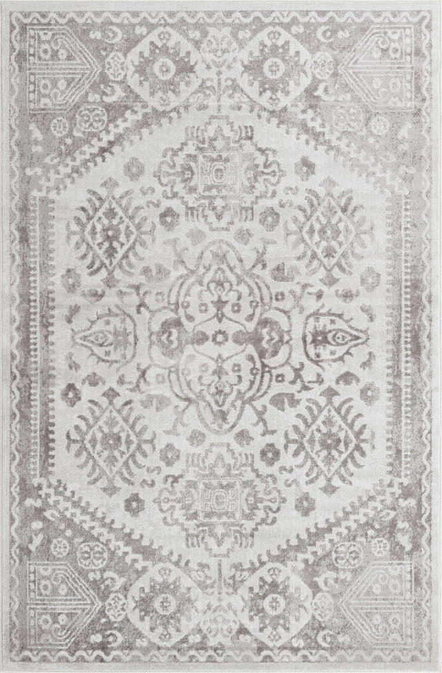 Cream 6' 1 x 9' Oxford Rectangle Area Rug Traditional Design 100% Polypropylene Carpet for Living Room, Bedrooms, Dining, Office for Sale at Rug Engine